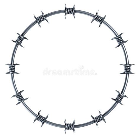 Barbed Wire Circle Shaped 3d Rendering Aff Wire Barbed Circle