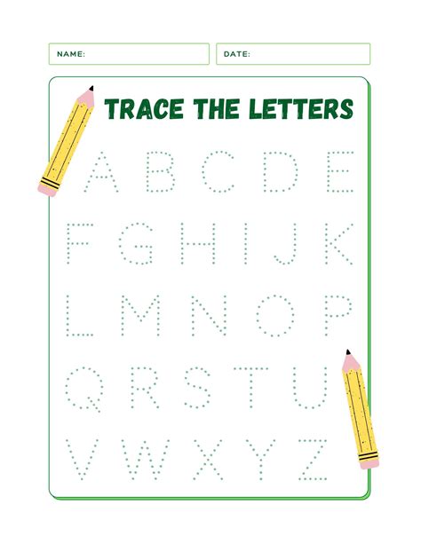 Kids Letter And Number Tracing Worksheet Etsy