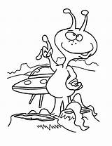Alien Coloring Pages Printable Kids sketch template