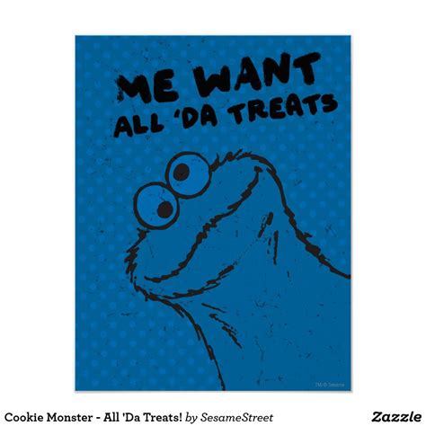 Cookie Monster All Da Treats Poster Zazzle Monster Cookies