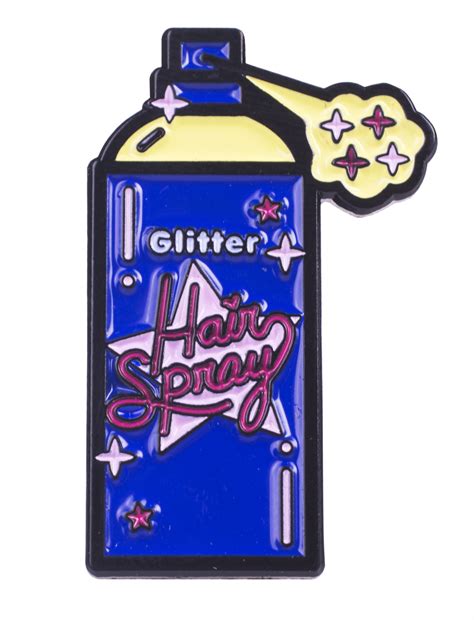 Glitter Hairspray Enamel Pin From Punky Pins