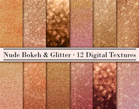 Papel digital nude bokeh glitter Paquete de papel Papel Etsy España
