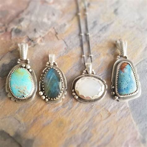 New Sterling Silver Pendants Added To My Shop In Turquoise Labradorite