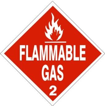 CLASS 2 FLAMMABLE GAS DOT Placard