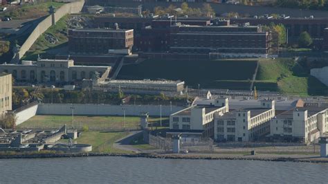 6k Stock Footage Aerial Video Of Sing Sing Prison In Autumn Ossining