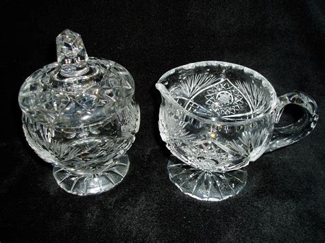 Vintage Cut And Etched Crystal Glass Sugar Bowl With Lid And