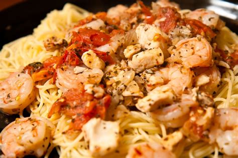 Drain, save some pasta water and set aside. Angel Hair Pasta with Seafood Sauce