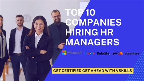 Top 10 Companies Hiring Hr Managers Vskills Youtube