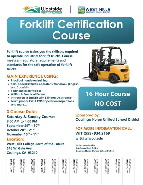 Forklift Training Certificate Template