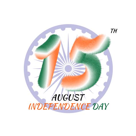 indian independence day august 15 in a tricolour fur text style vector independence day august