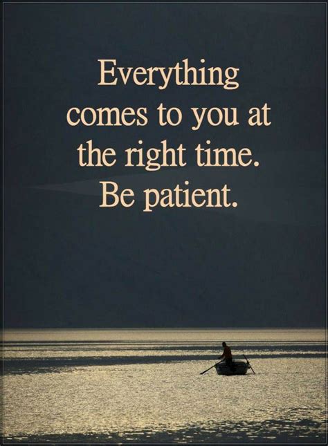 Everything Comes To You At The Right Time Be Patient Quotes Quotes