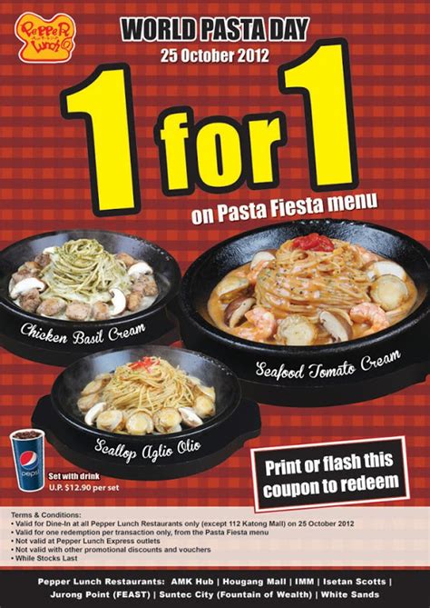 Foodiefc Pepper Lunch World Pasta Day 1 For 1 Promotion 25 Oct 2012