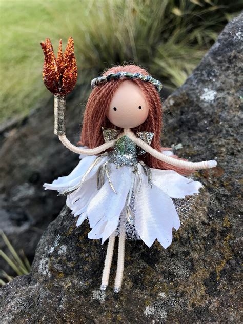 Handmade Fairy Doll With Torch Flower Fairy Doll Fairy Rag Doll