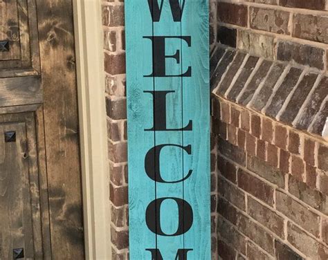 Rustic Wood Welcome Sign Vertical Wooden Welcome Sign Etsy Outdoor