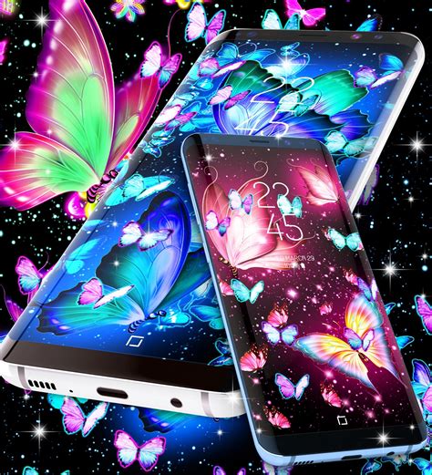Neon Butterflies Glowing Live Wallpaper For Android Apk