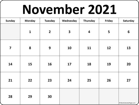 Editable November 2021 Calendar Free Printable Calendar Monthly