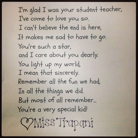 A Cute Poem To Give To Your Students As A Student Teacher Student