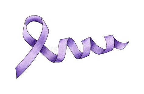 Purple Ribbon Sign Against Domestic Violence Watercolor Stock Vector