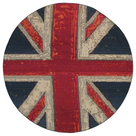 Union Jack Pattern Round Area Rug Contemporary Area Rugs By
