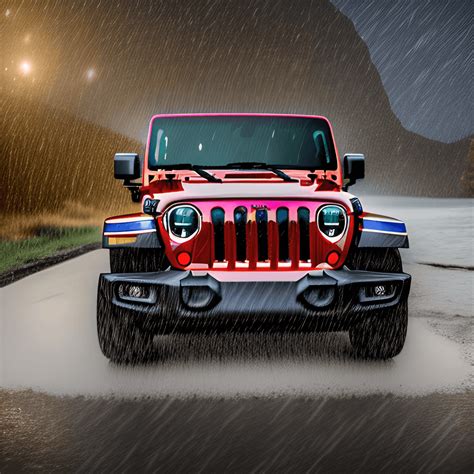 Rainy Midnight Jeep Wrangler · Creative Fabrica