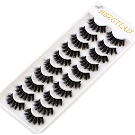hbzgtlad 10 pairs natural false eyelashes fake lashes long makeup 3d mink eyelashes eyelash