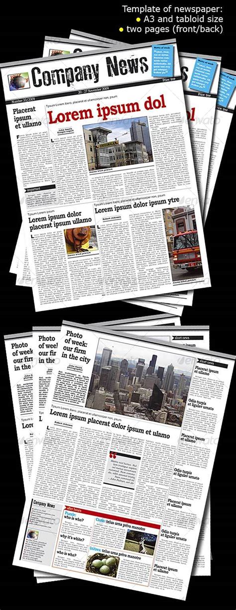 Print tabloid newspapers with stunning colour reproduction. Tabloid Newspaper Front Page Template