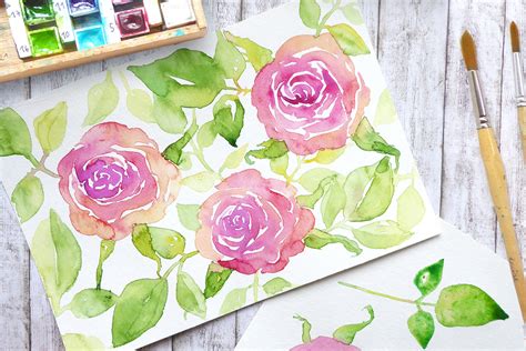 Als ich klein … (präteritum) Malen lernen mit Aquarell: Rosen - Doro Kaiser | Grafik ...