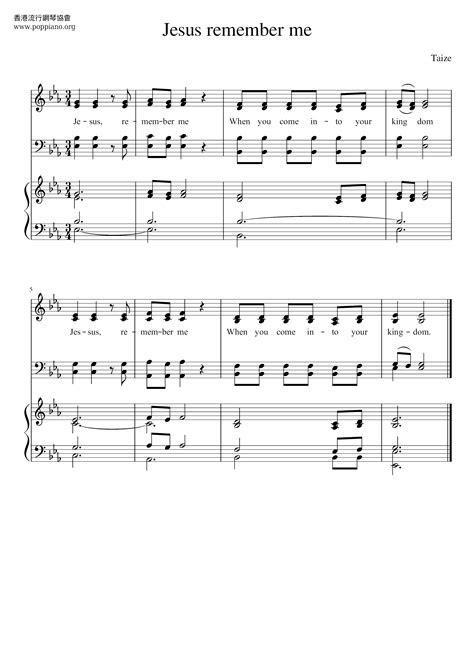 Hymn Jesus Remember Me Sheet Music Pdf Free Score Download ★
