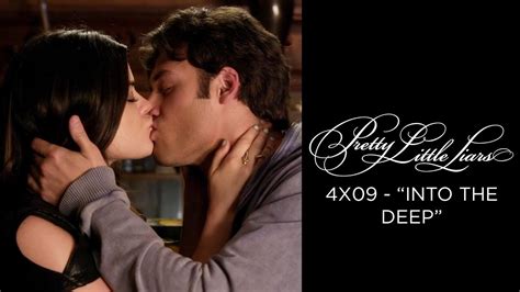 pretty little liars aria and jake kiss into the deep 4x09 youtube