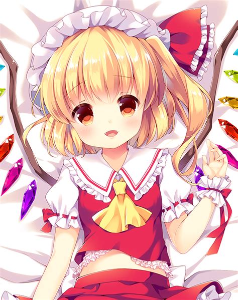 Irori Flandre Scarlet Touhou Commentary Request 1girl D Ascot Blonde Hair Crystal