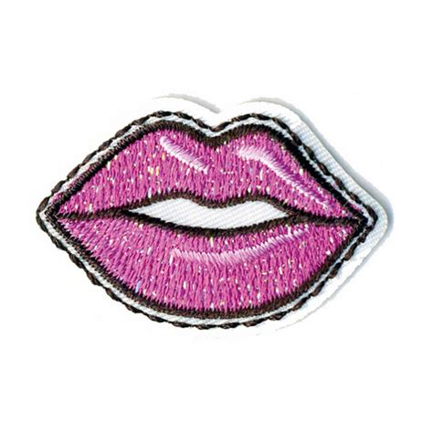 Pink Lips Iron On Patch 3cm X 4cm Hobbycraft