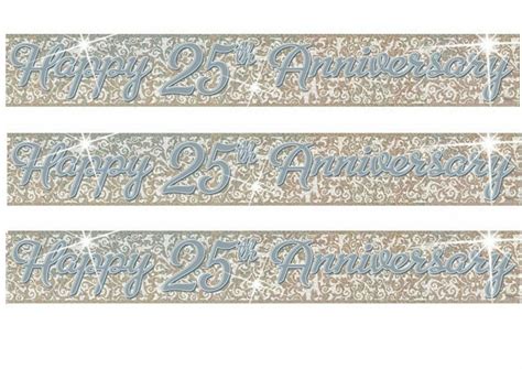 Happy 25th Silver Anniversary Banner Party Store Girl