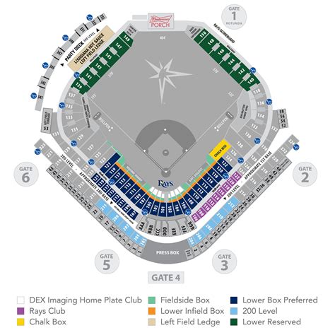 Tropicana Field Seating Map With Rows Two Birds Home