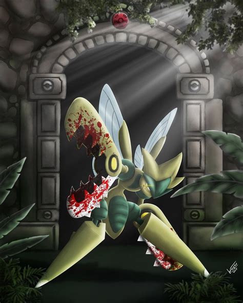 Uno De Mis Pokemon Favoritos En Su Version Shiny XD Mega Scizor Ilustrado Para Pokedex