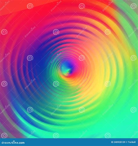 Abstract Rainbow Swirling Circle Shapes Stock Illustration