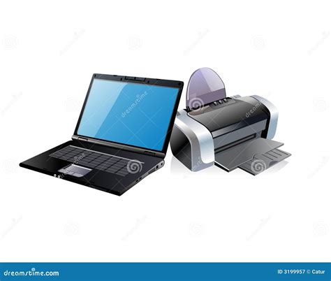 Black Laptop And Printer Royalty Free Stock Photography Image 3199957