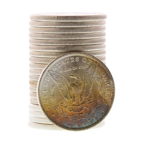 Roll Of 20 Brilliant Uncirculated 1887 1 Morgan Silver Dollar Coins