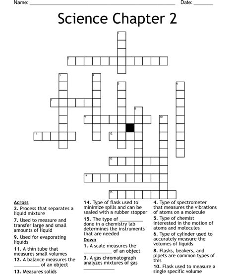 Science Chapter 2 Crossword Wordmint