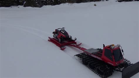Rc Snowmobile Polaris Rush Brushless On Deep Snow Youtube