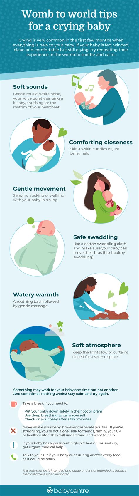 Womb To World Soothe Your Crying Baby Infographic Babycentre