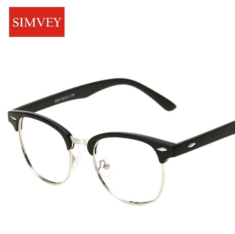 Simvey Classic Half Rim Glasses Frames Women Men Brand Designer Retro Clear Lens Nerd Frames