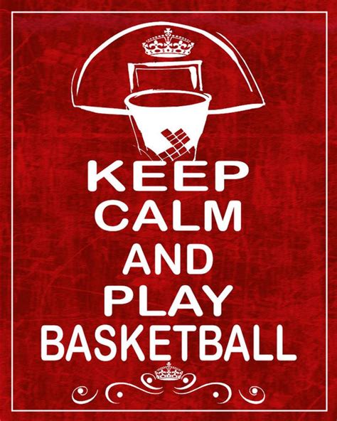 Keep Calm And Play Basketball Poster Canvas Print Wooden Hanging