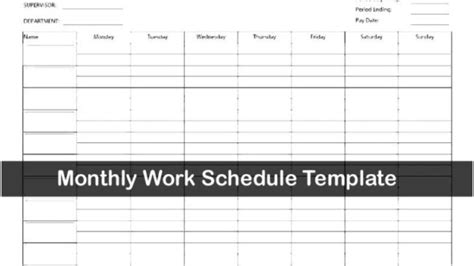 Monthly Employee Schedule Template For Your Needs