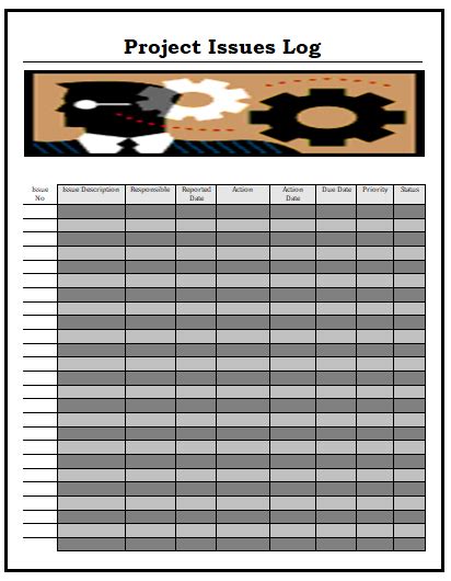 It also a usual practice for large corporations to segregate the issues based on various categorization. Project Issues Log Templates | 6+ Free Printable Word ...