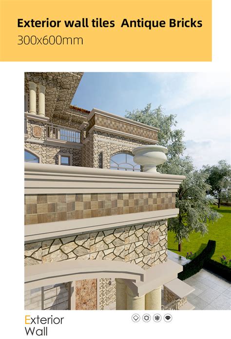 300x600mm Villa Courtyard Wooden Grain Finish Exterior Wall Bricks