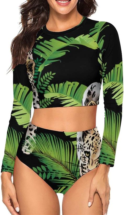 Amazon MSACRH Women S Bikini Swimsuit Jungle Leopards Two Piece
