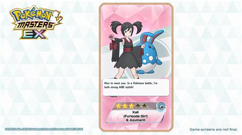 pokémon masters ex on twitter you can team up with kali furisode girl and azumarill by