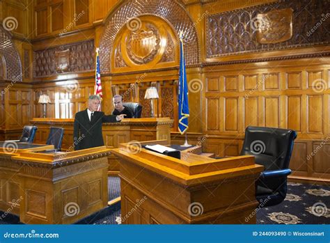 Courtroom Lawyer Judge Witness Stand Template Stock Photo Image Of