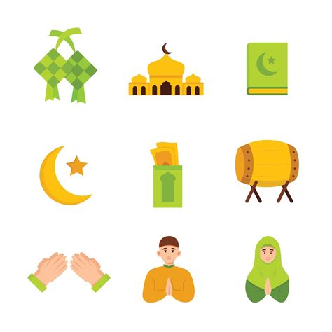 Eid Mubarak Icon Collection 2243126 Vector Art At Vecteezy