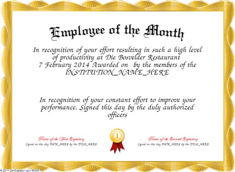 Employee award cetificate free template for word. 37 Unique Employee Of The Month Certificate Wording